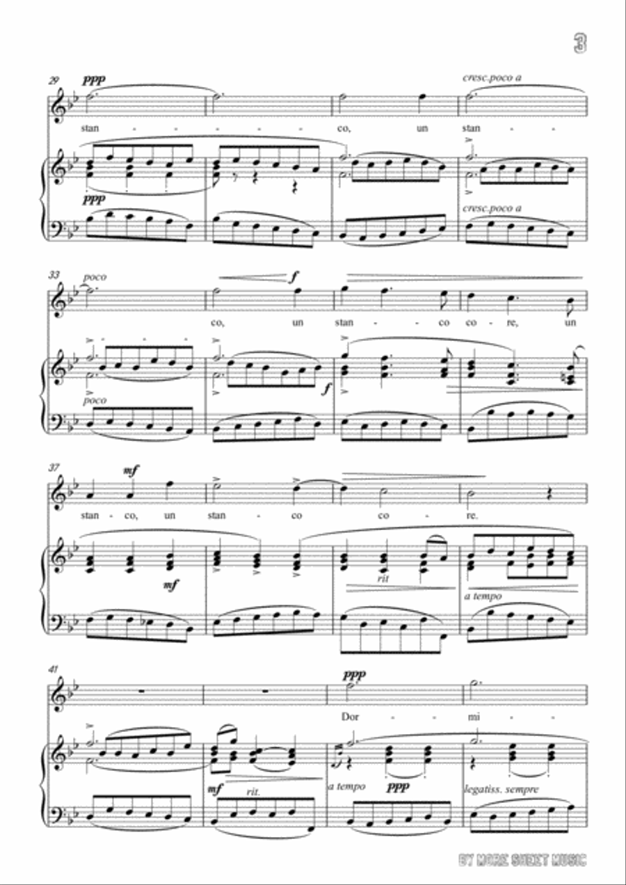 Bassani-Posate! Dormite! in B flat Major,for voice and piano