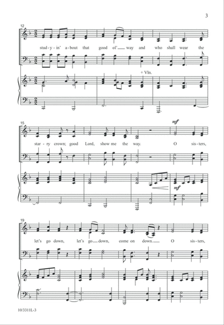 Down to the River to Pray 4-Part scores gallery preview page 3