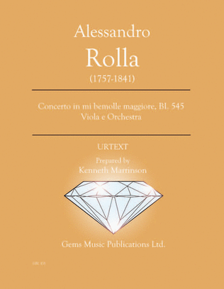 Book cover for Concerto in mi bemolle maggiore, BI. 545 Viola e Orchestra