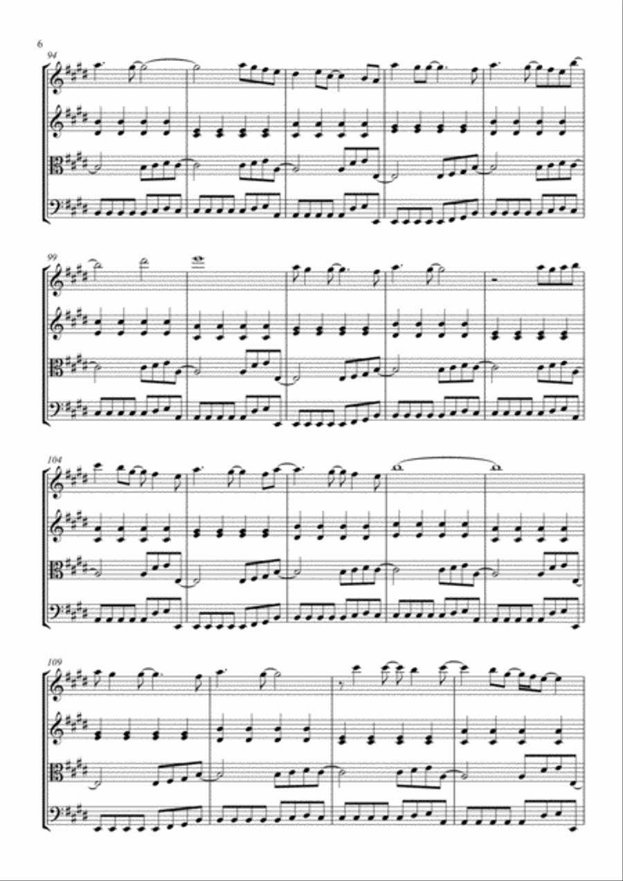 Don't Stop Believin' String Quartet scores gallery preview page 6