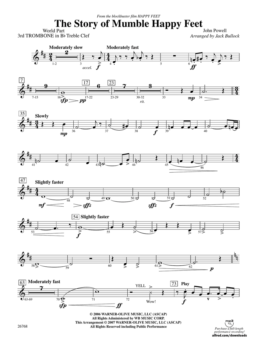 The Story of Mumble Happy Feet: (World Part) 3rd B-flat Trombone T.C.