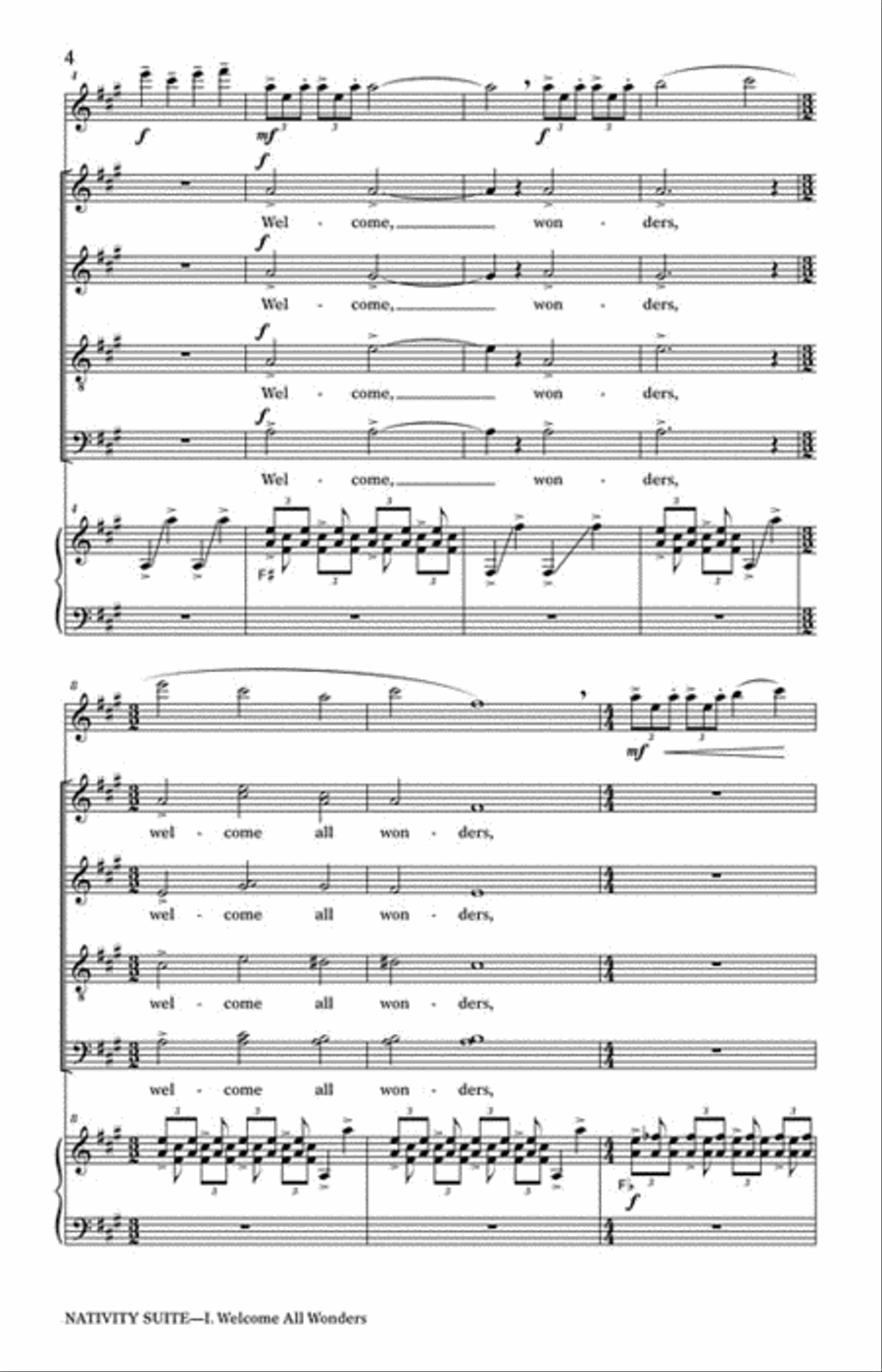 Welcome All Wonders 4-Part scores gallery preview page 3