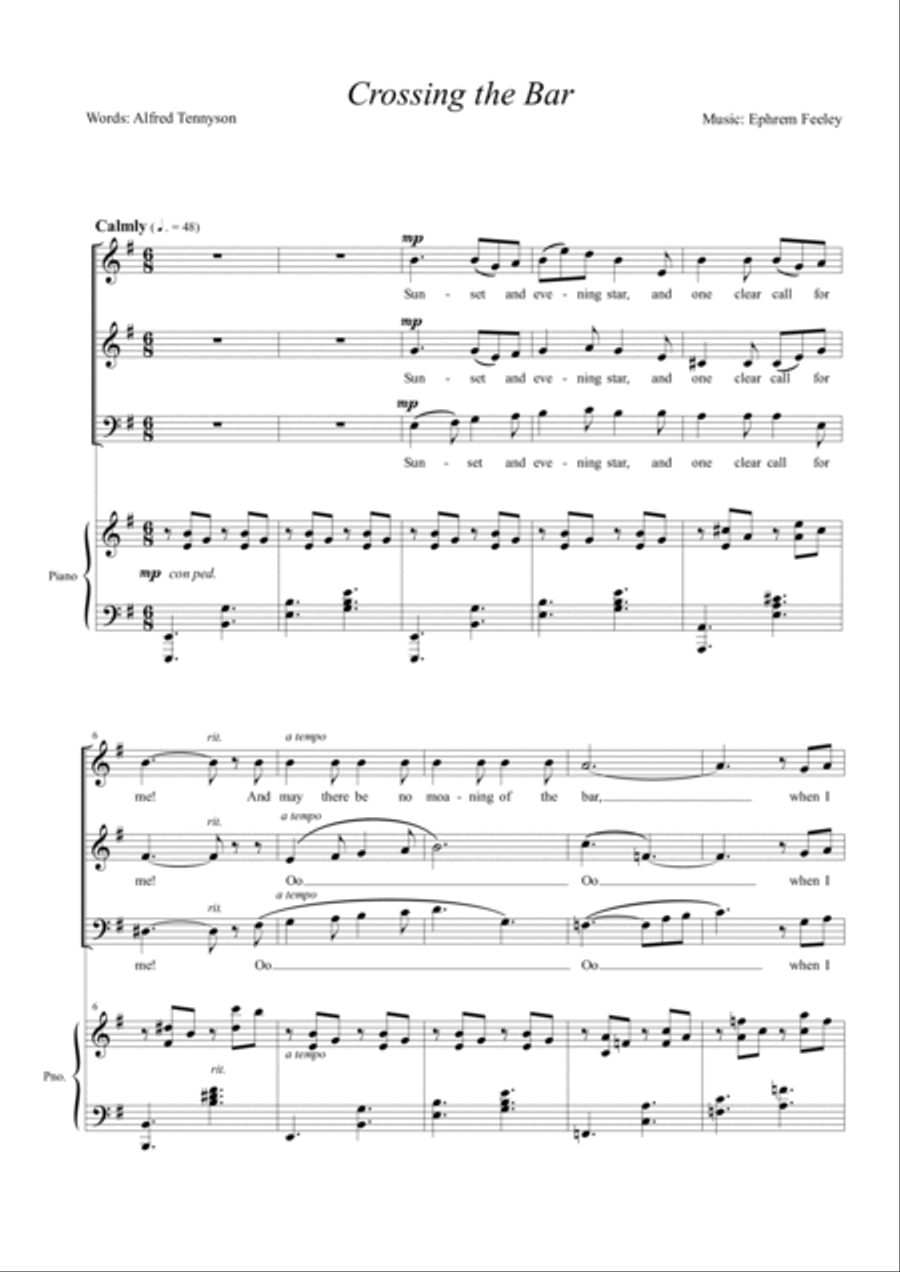 Crossing the Bar 3-Part scores gallery preview page 2