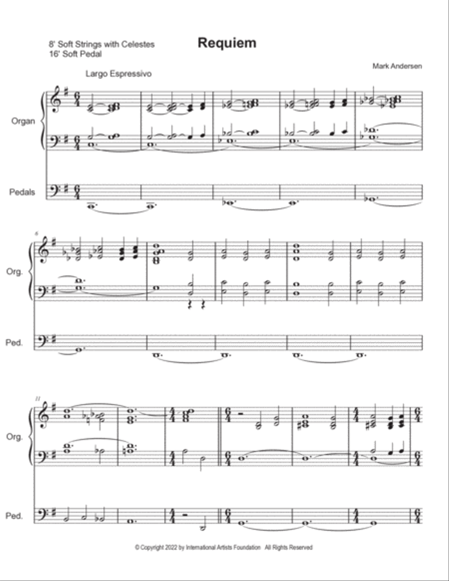 Requiem for Organ by Mark Andersen Organ Solo scores gallery preview page 2