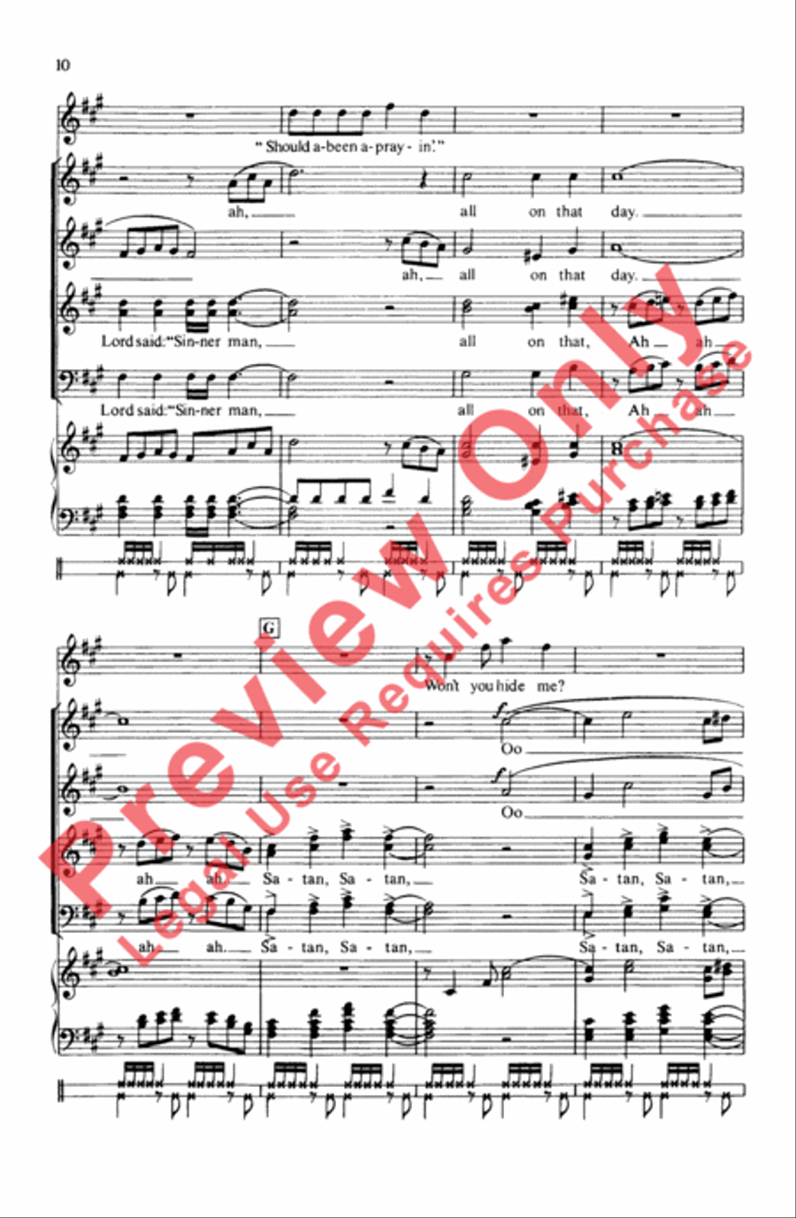 Sinner Man 4-Part scores gallery preview page 10