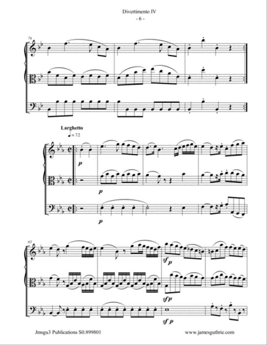 Mozart: Divertimento No. 4 for String Trio String Trio scores gallery preview page 6