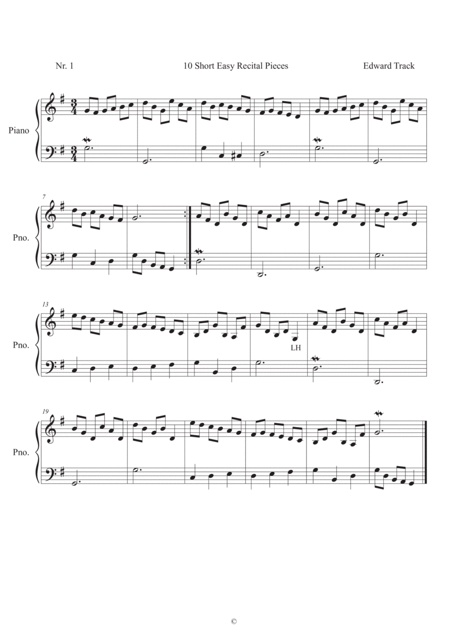 10 Short Easy Recital Pieces for Piano Piano Solo scores gallery preview page 1