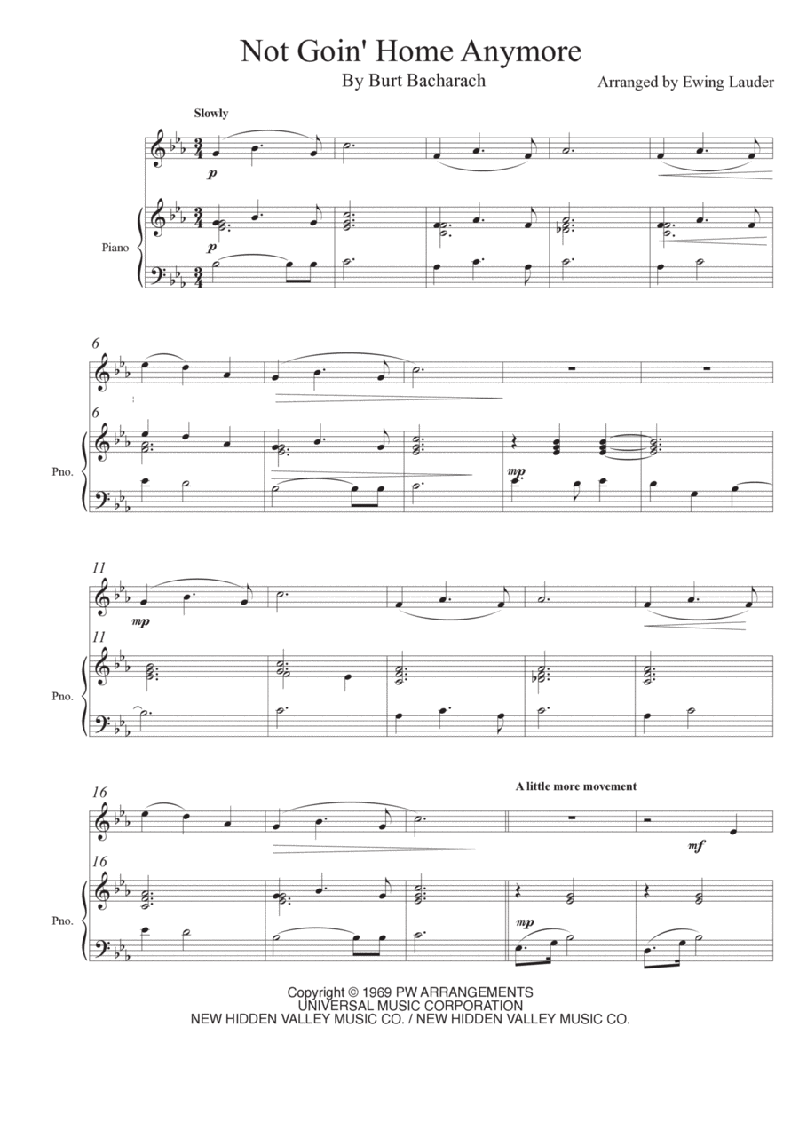 Not Goin' Home Anymore Piano scores gallery preview page 1