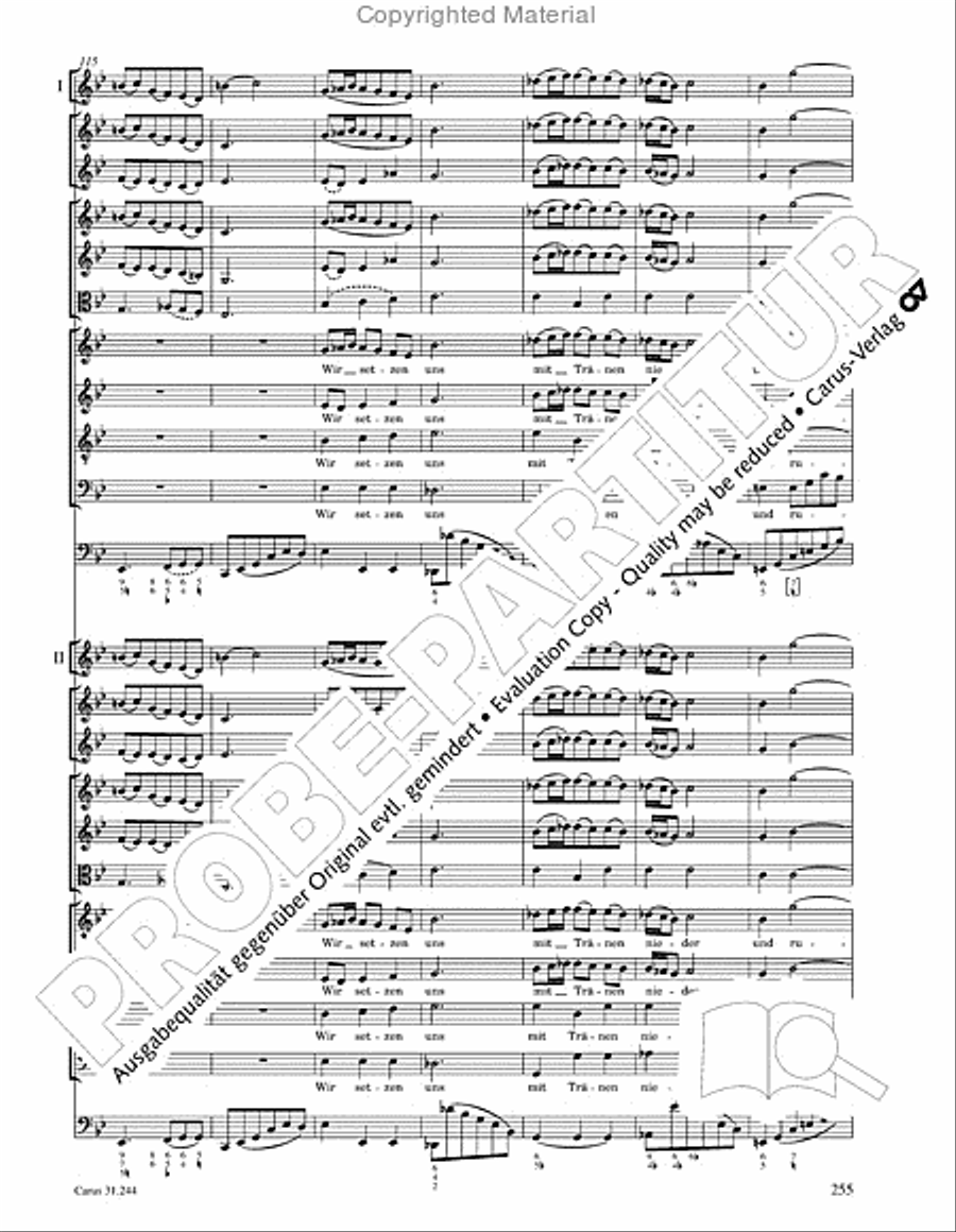 St. Matthew Passion (Matthaus-Passion) 4-Part scores gallery preview page 257