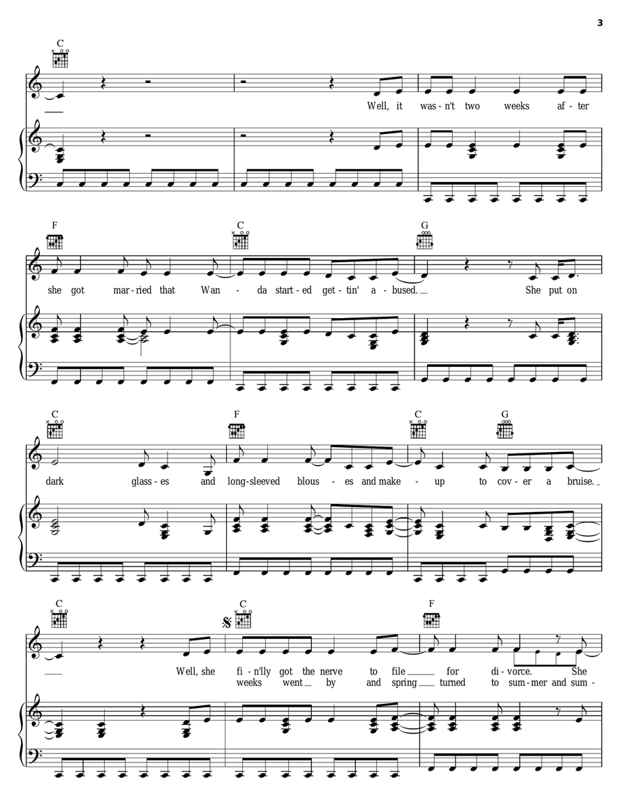 Goodbye Earl Piano, Vocal, Guitar scores gallery preview page 3