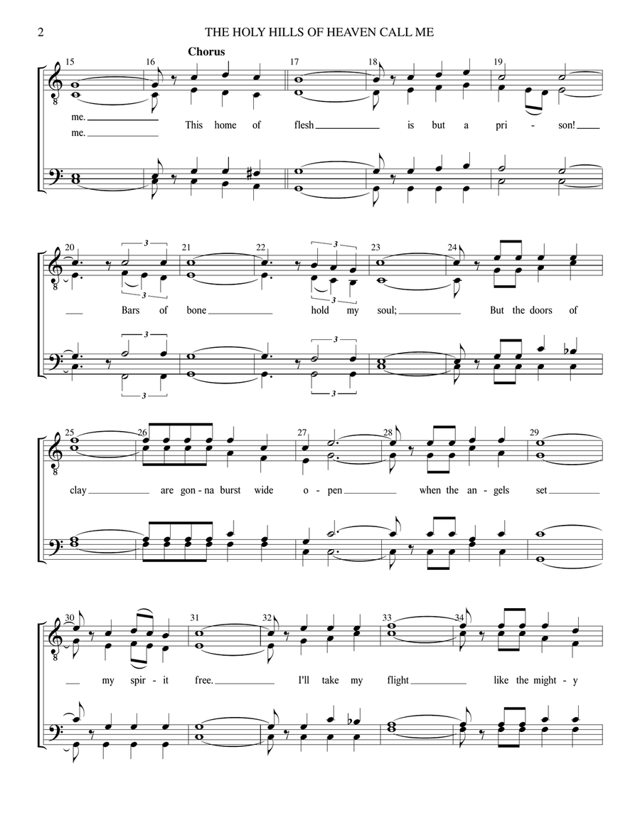 The Holy Hills Of Heaven Call Me TTBB scores gallery preview page 2