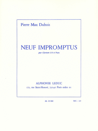 Book cover for 9 Impromptus (clarinet & Piano)