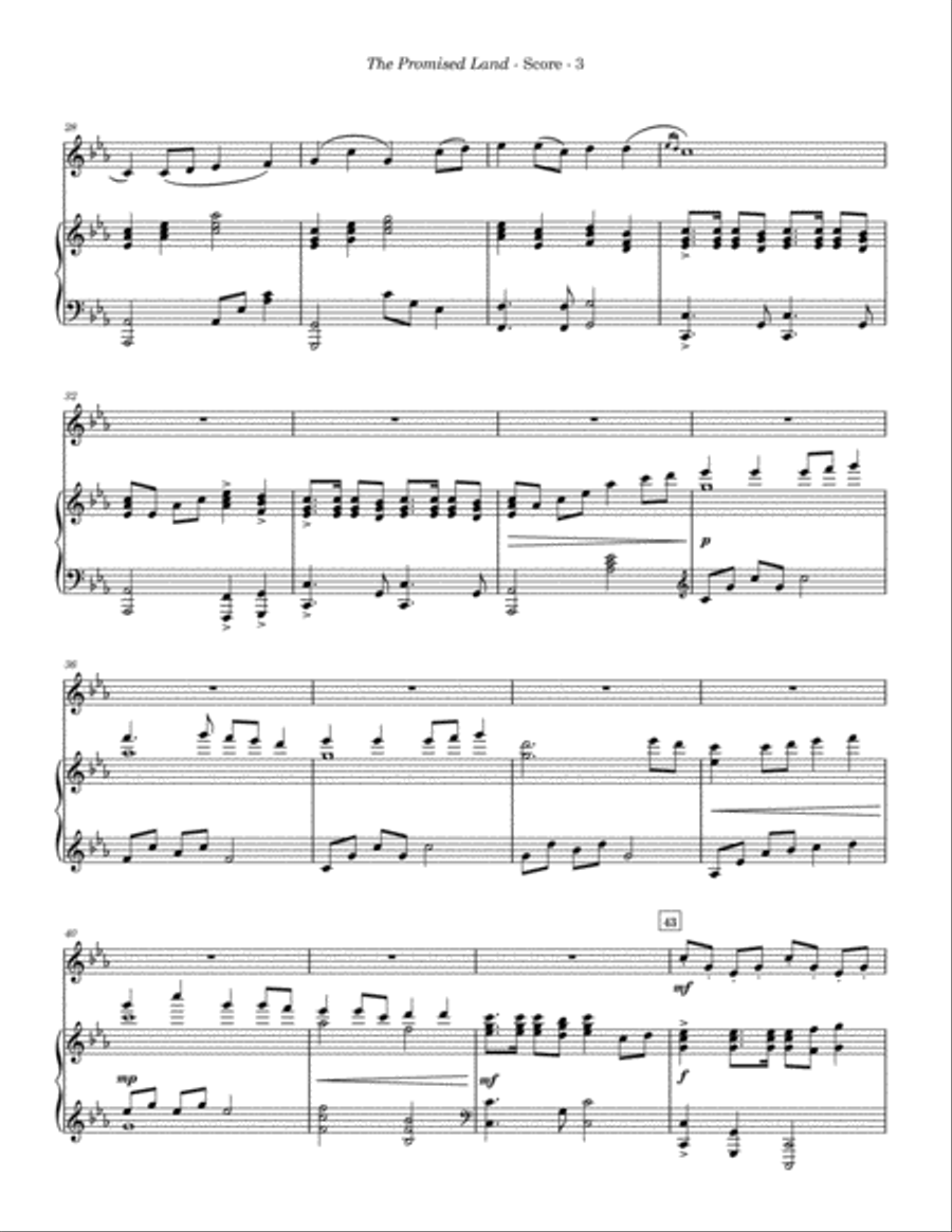 The Promised Land (On Jordan's Stormy Banks) Oboe Piano scores gallery preview page 4