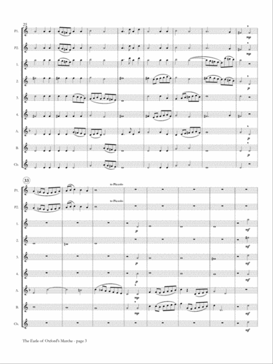 The Earle of Oxford's Marche for Flute Choir Flute Choir scores gallery preview page 4