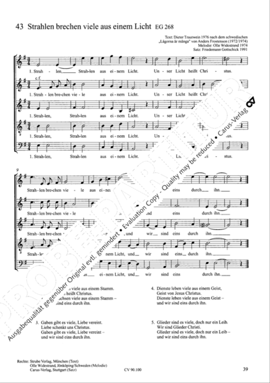 Chorsatze zum Evangelischen Gesangbuch Choir scores gallery preview page 44