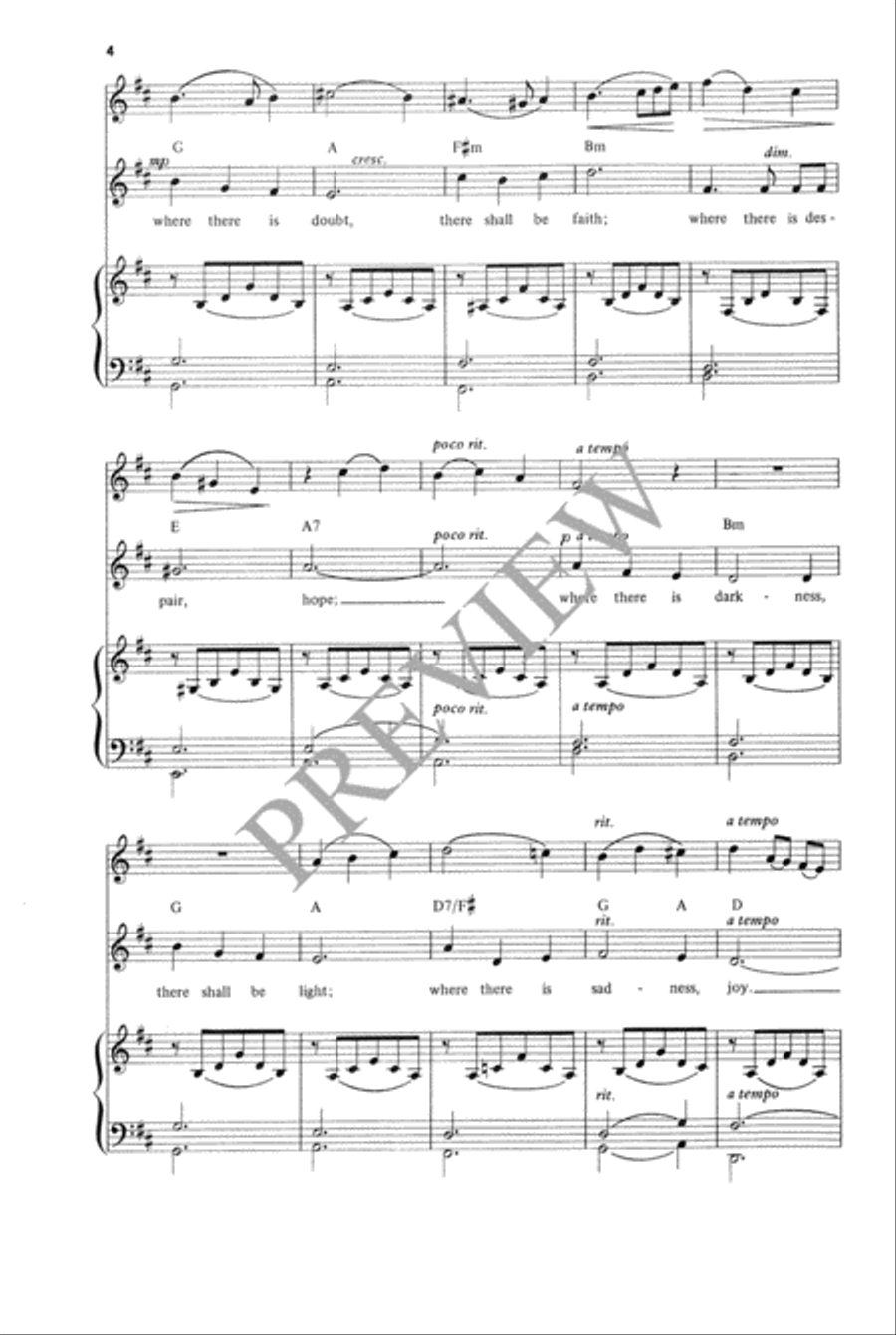 Prayer for Peace 4-Part scores gallery preview page 5
