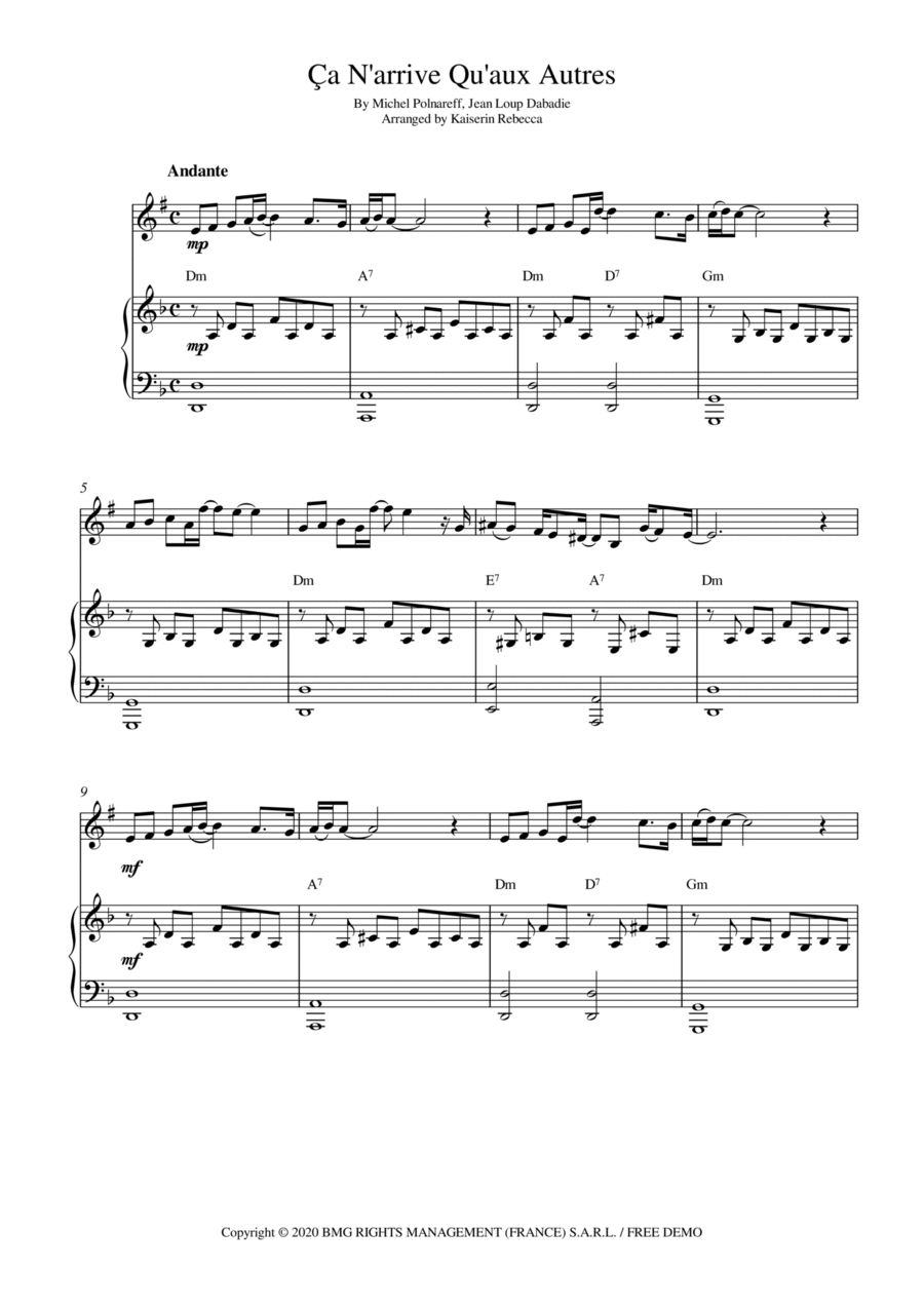 Ca N'arrive Qu'aux Autres Clarinet Solo scores gallery preview page 1