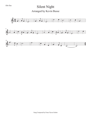 Book cover for Silent Night (Easy key of C) Alto Sax