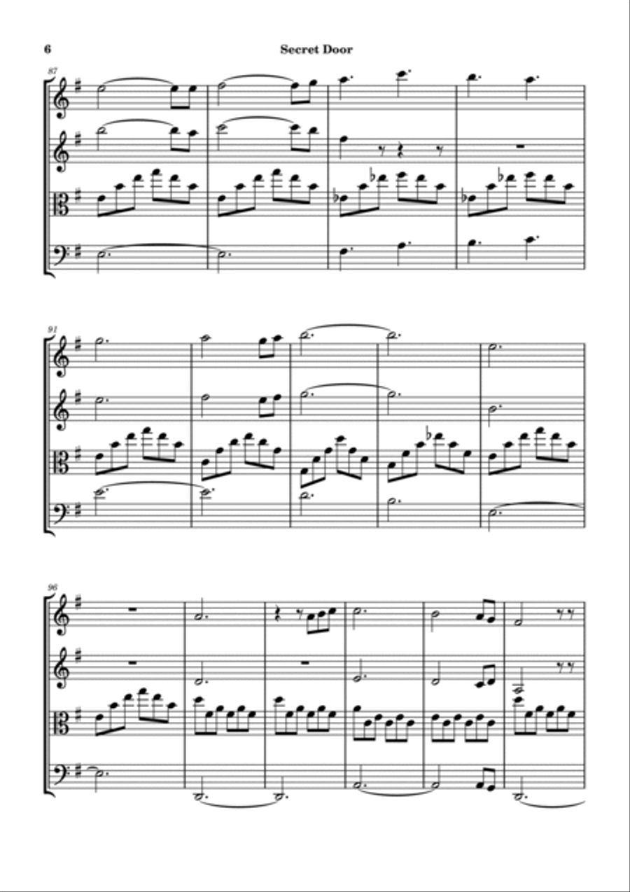 Secret Door Secret Door String Quartet scores gallery preview page 6
