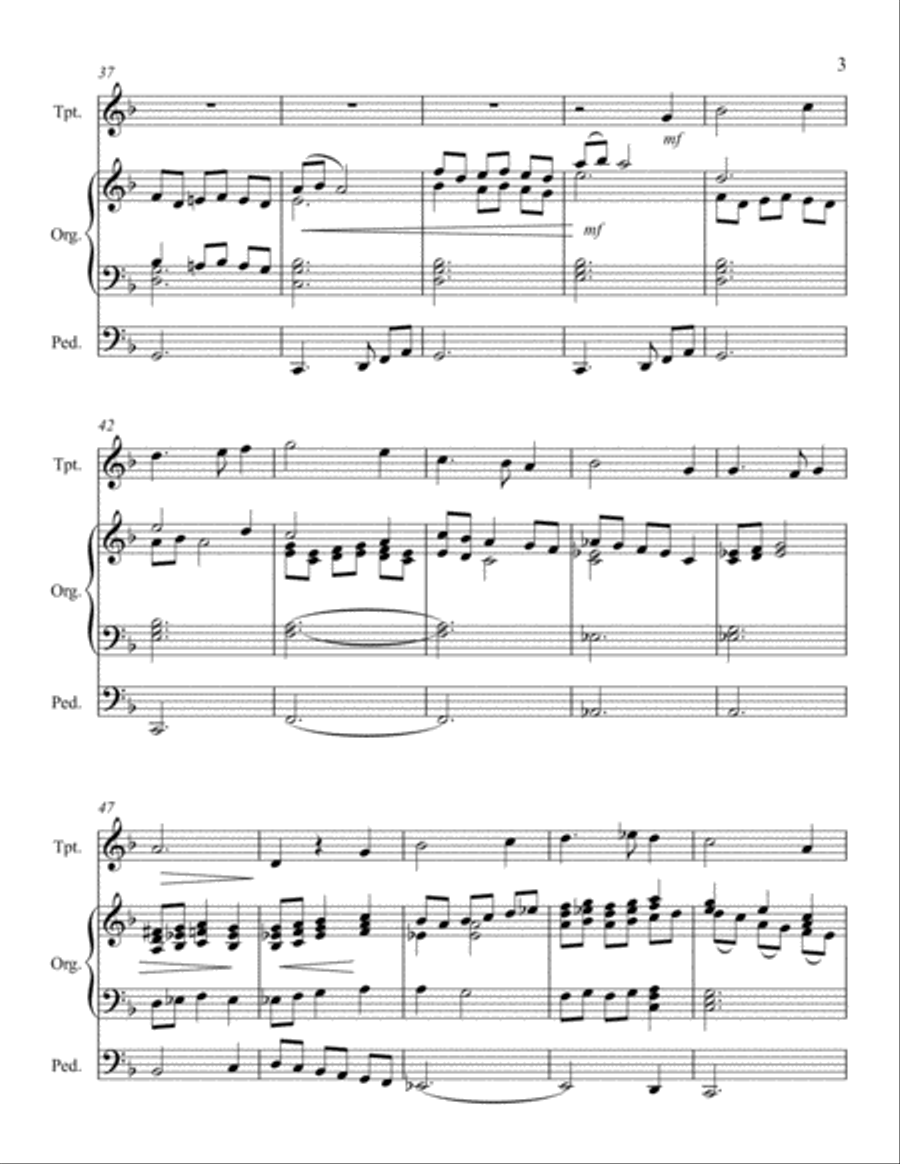 What Child Is This - One Trumpet and Organ Trumpet Duet scores gallery preview page 4