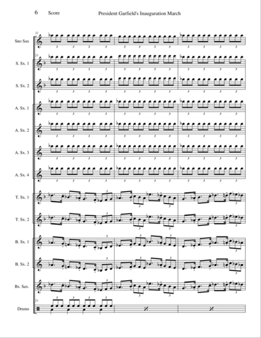 Garfield's Inaugural March - Opus 131 Woodwind Ensemble scores gallery preview page 6