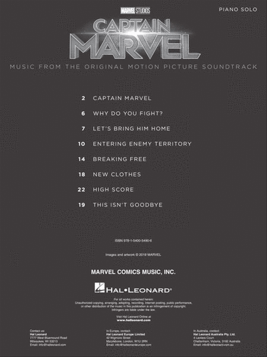 Captain Marvel Piano Solo scores gallery preview page 2