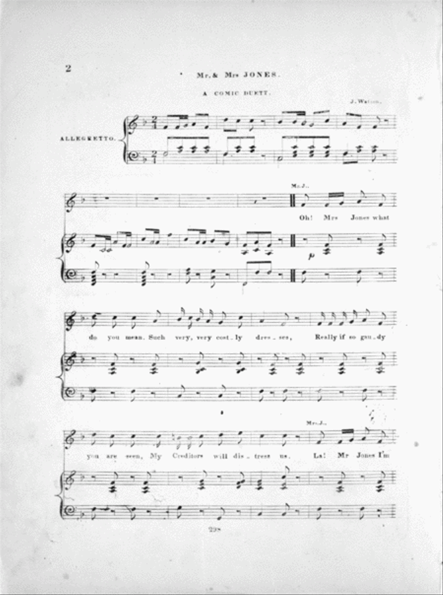 Comic Songs. Mr. and Mrs. Jones (Duett) Voice scores gallery preview page 2
