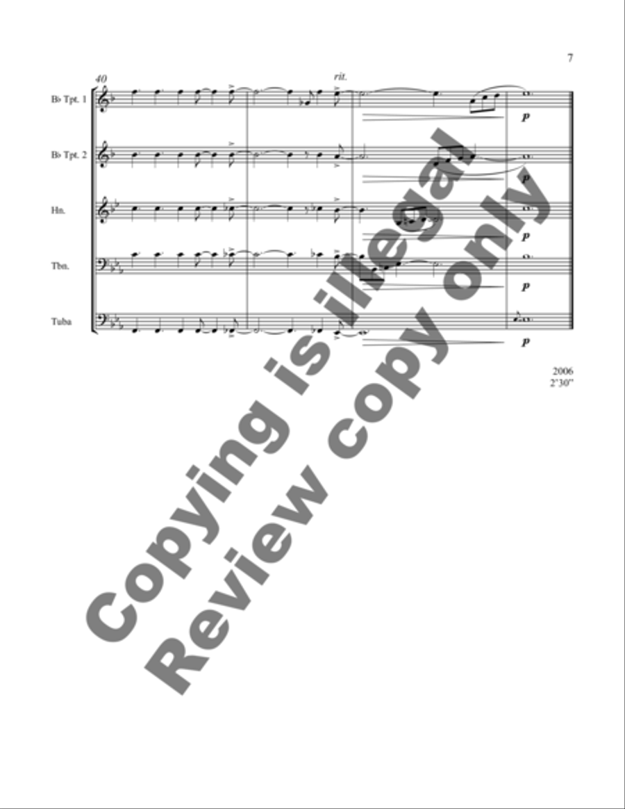 It's Just a Song Brass Quintet scores gallery preview page 8