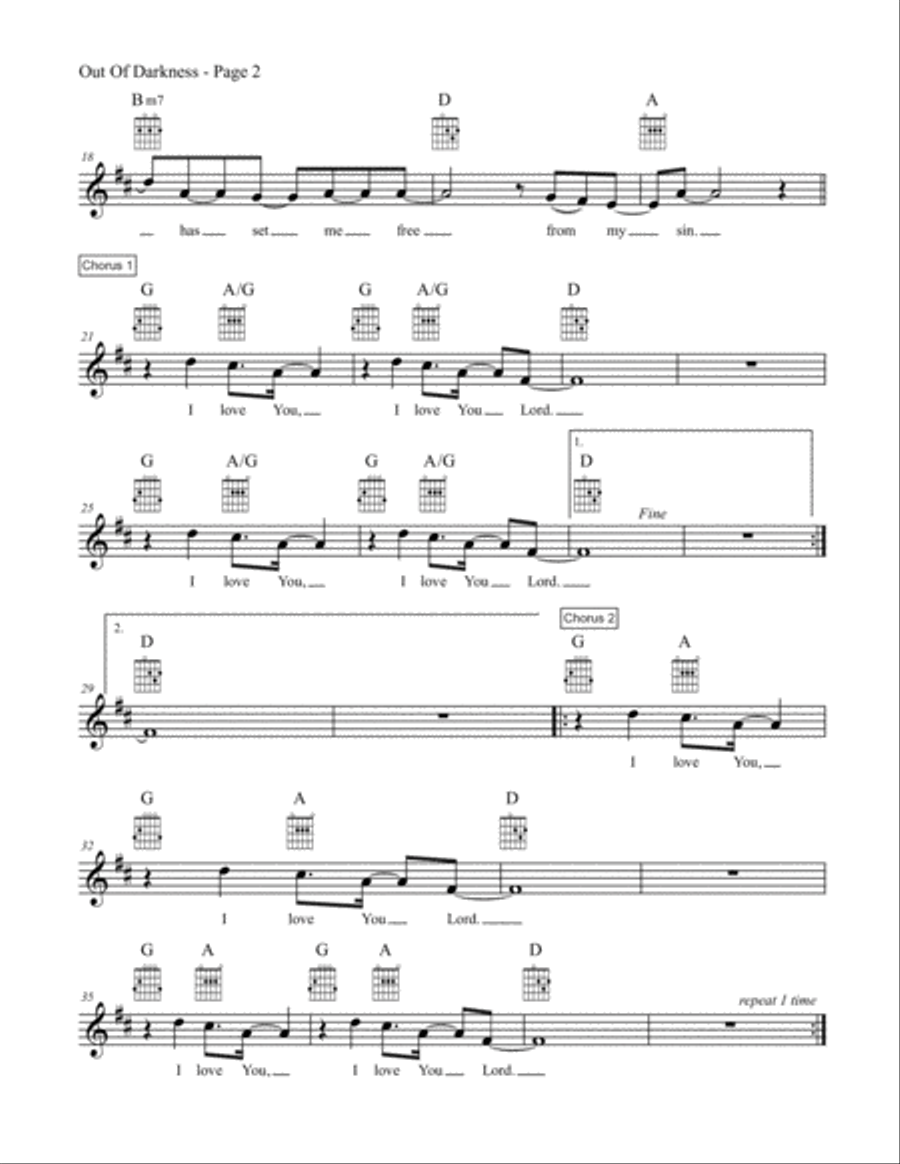 Out Of Darkness Piano scores gallery preview page 2