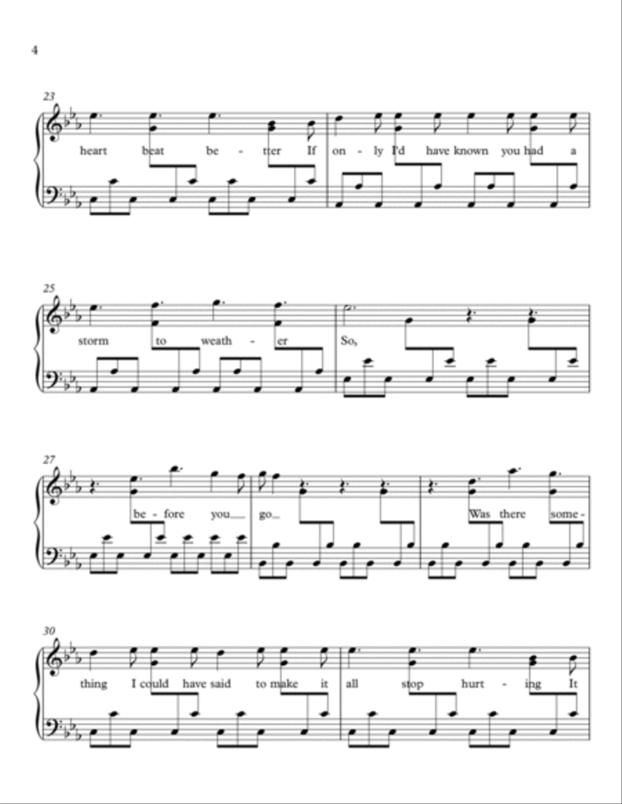 Before You Go Piano Solo scores gallery preview page 4