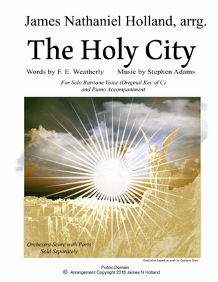 The Holy City for Solo Baritone Voice and Piano (Original Key of C)