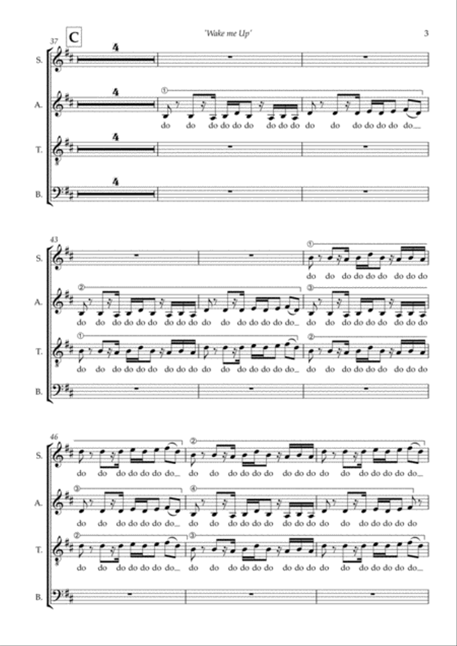 Wake Me Up 4-Part scores gallery preview page 3