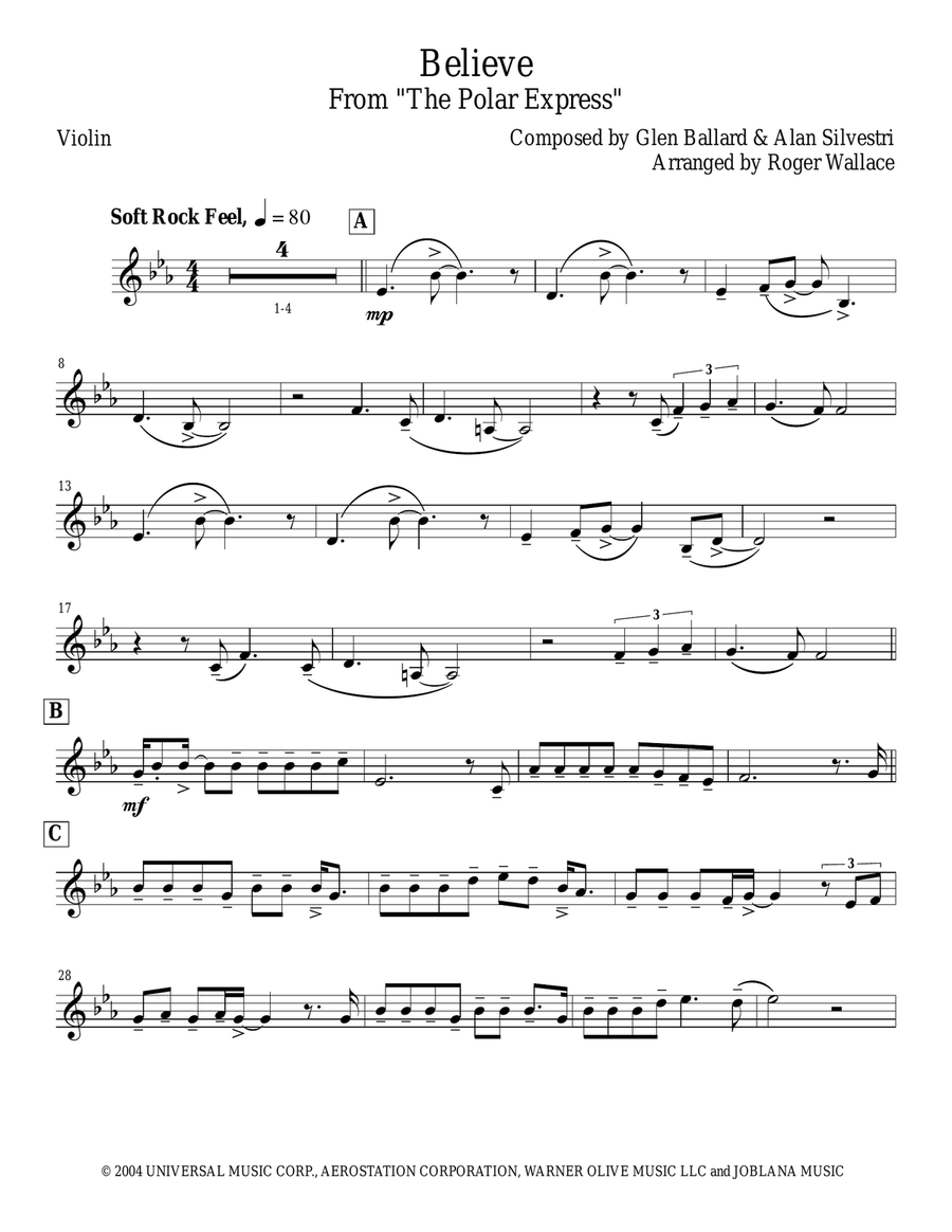 Believe Marimba scores gallery preview page 1