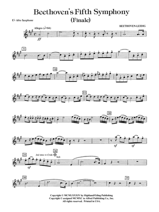 Beethoven's 5th Symphony, Finale: E-flat Alto Saxophone