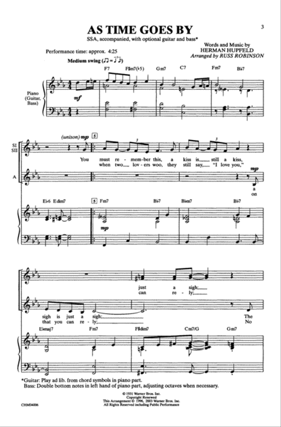 As Time Goes By SSA scores gallery preview page 2