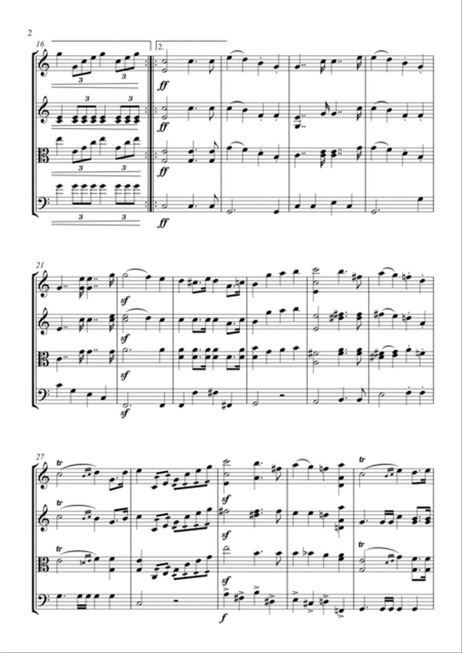 Wedding March from A Midsummer Night's Dream for String Quartet String Quartet scores gallery preview page 2