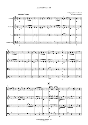 Book cover for Mozart: Exultate Jubilate for String Quartet - Score and Parts