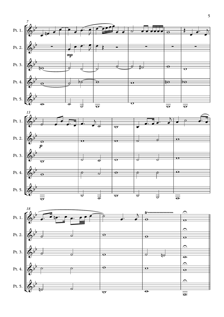 Monteverdi - The Seventh Book of Madrigals (1619) - 01. Sinfonia and Tempro la cetra a5 Brass Ensemble scores gallery preview page 5