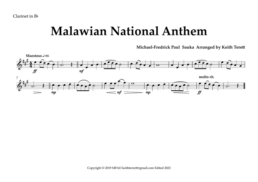 Malawian National Anthem for Symphony Orchestra (Olympic National Anthem Series) Full Orchestra scores gallery preview page 6