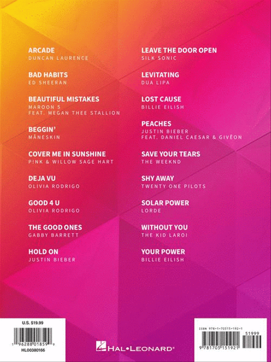 Top Hits of 2021 Top Hits of 2021 Piano, Vocal, Guitar scores gallery preview page 7