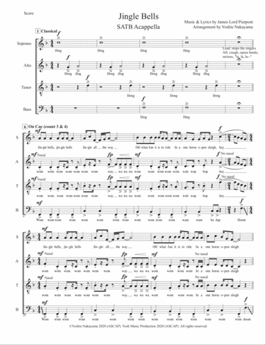 Jingle Bells - SATB Acappella Dance Mix