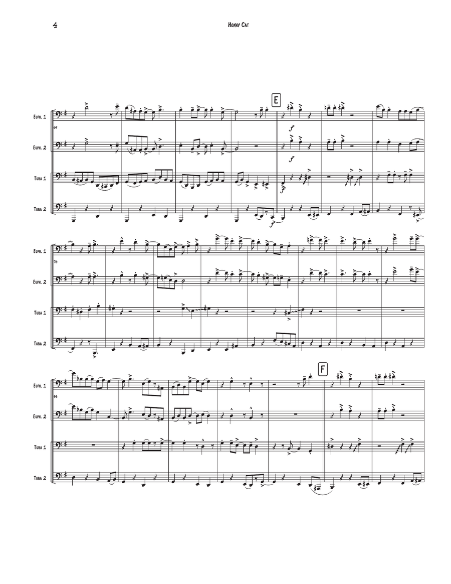 Honky Cat Brass Quartet scores gallery preview page 4