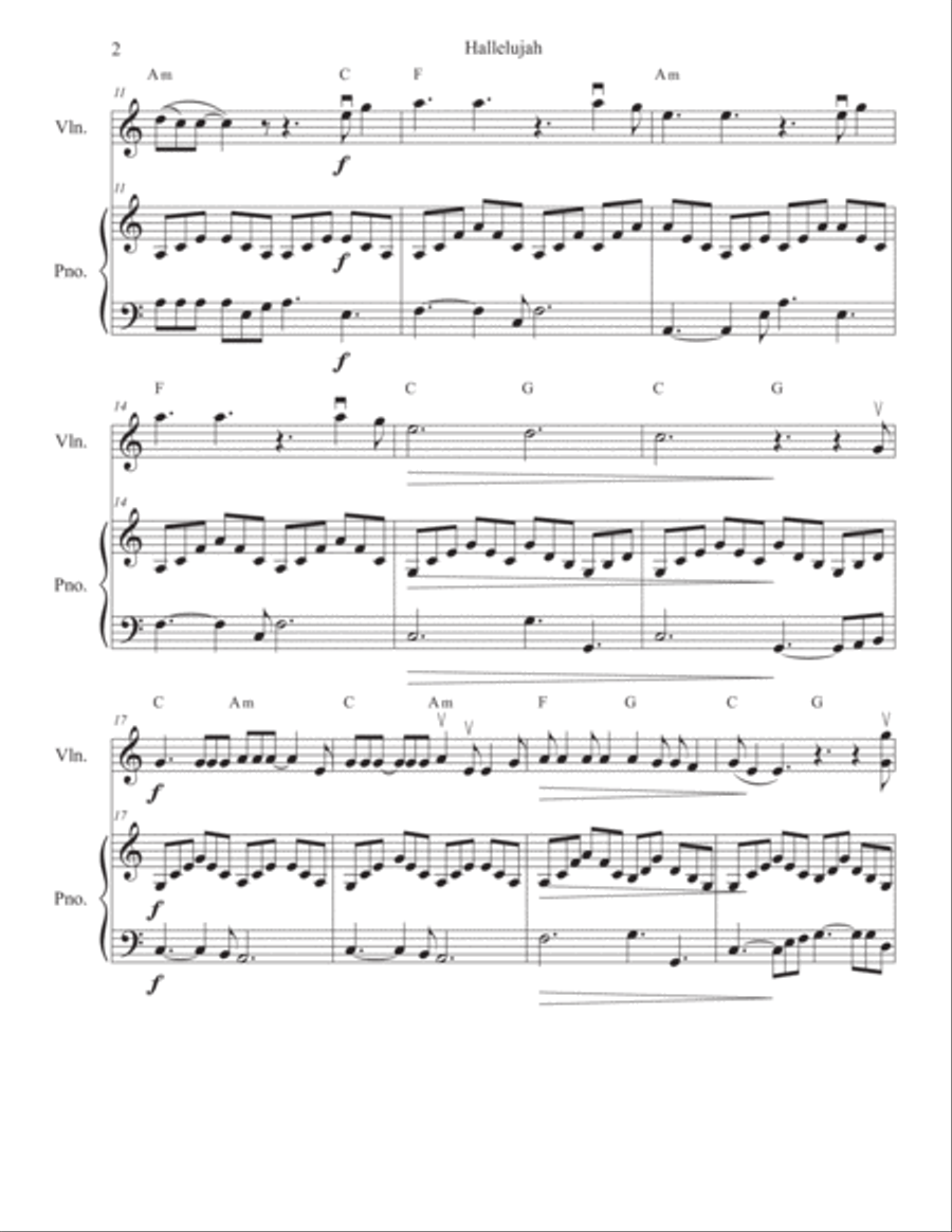 Hallelujah String Duet scores gallery preview page 3