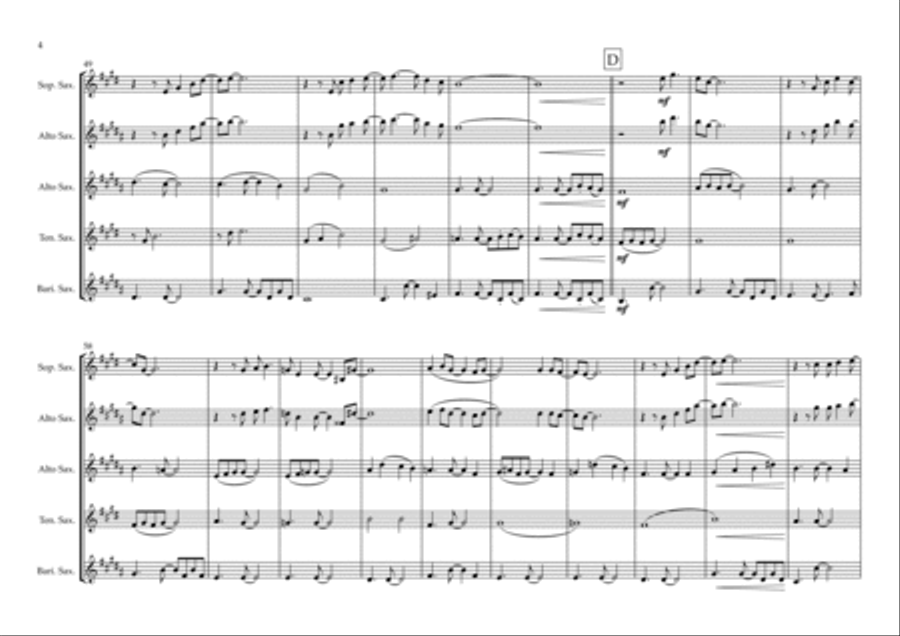 Just The Way You Are Saxophone Quartet scores gallery preview page 4