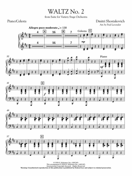 Waltz No. 2 by Dmitri Shostakovich - String Orchestra - Sheet Music