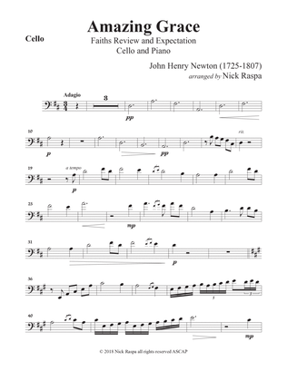 Amazing Grace (Cello & Piano) Cello part