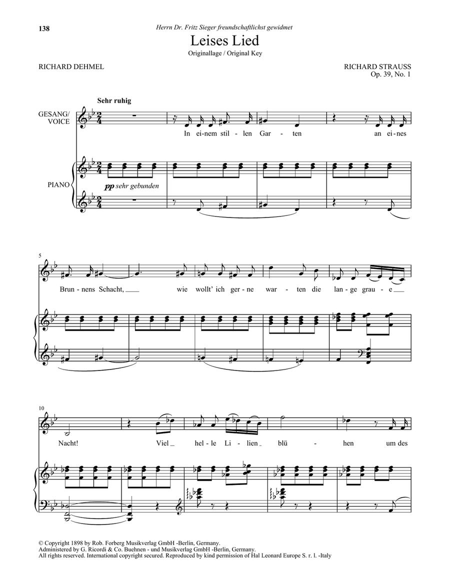 Leises Lied (High Voice) High Voice scores gallery preview page 1