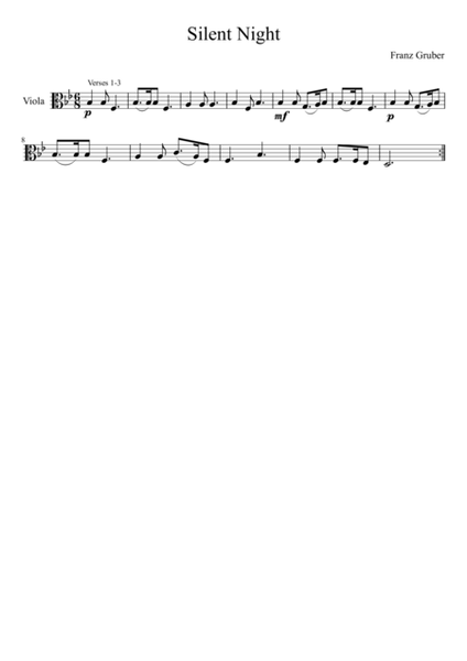 Twelve Easy Carols for String Quartet, Viola