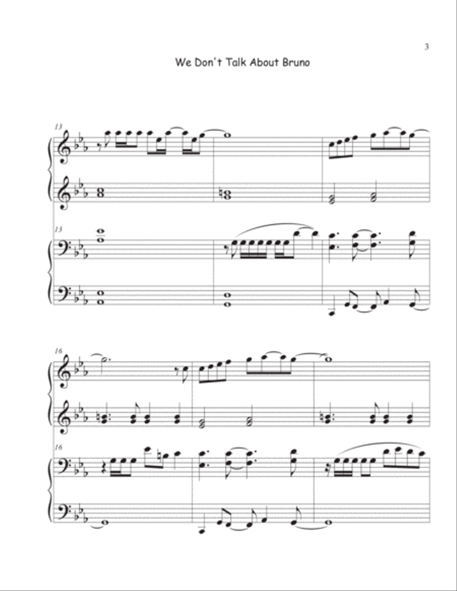 We Don't Talk About Bruno 1 Piano, 4-Hands scores gallery preview page 4