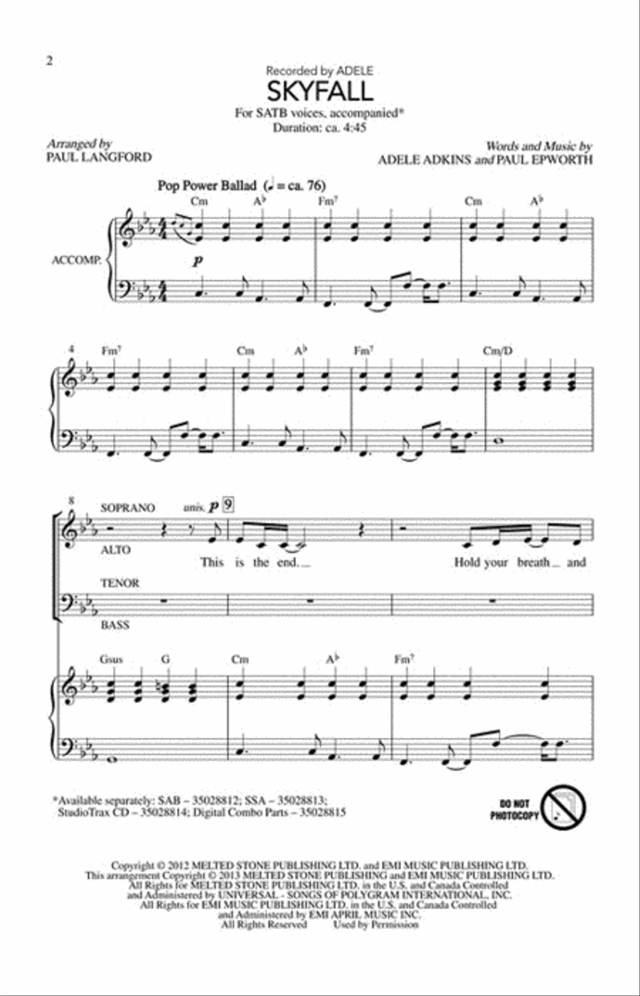 Skyfall 4-Part scores gallery preview page 2